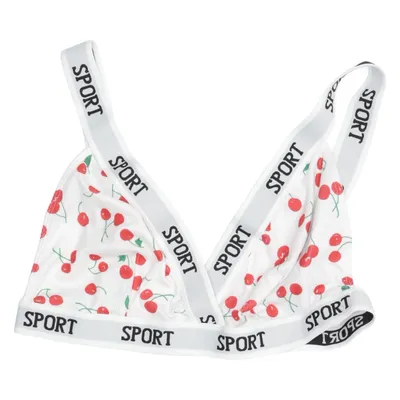 Bralette (Weiß, Rot) Elasthan, Viskose