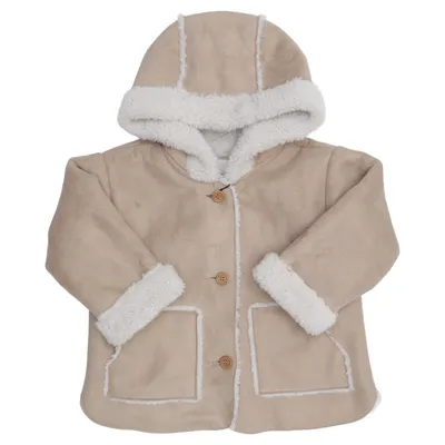 Shearling jacket (Beige, White) from Zara Polyester