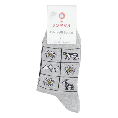 Chaussettes (Gris, Multicolore) de Donna Coton, Élasthane, Polyamide