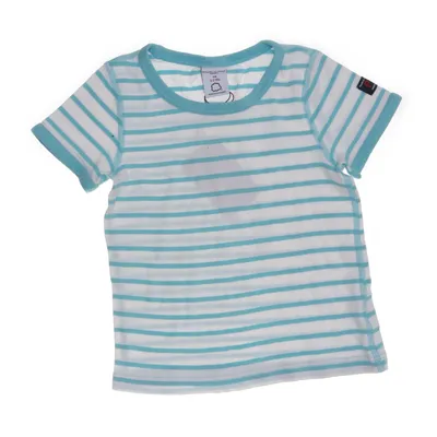 T-shirt (Vit, Turkos) från Polarn O. Pyret Ekologisk bomull