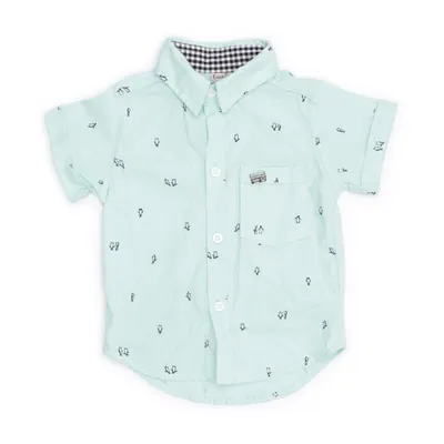 Kortärmad skjorta (Grön, Svart, Vit) från Emia Bomull