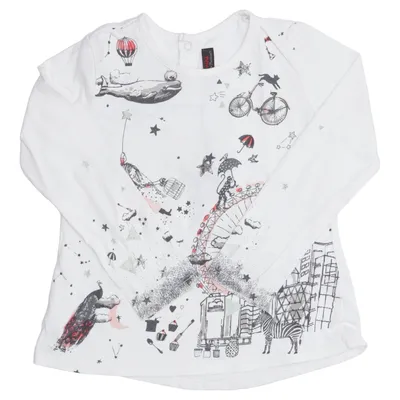T-shirt à manches longues (Blanc, Multicolore) de Catimini Coton