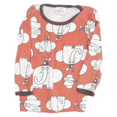 Långärmad t-shirt (Röd, Vit, Brun) från Hanna Andersson