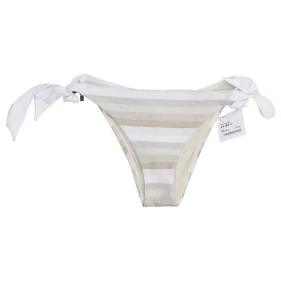 Bikini broekje (Wit, Goud) van MaxMara Elastaan, Metallvezel, Polyamide