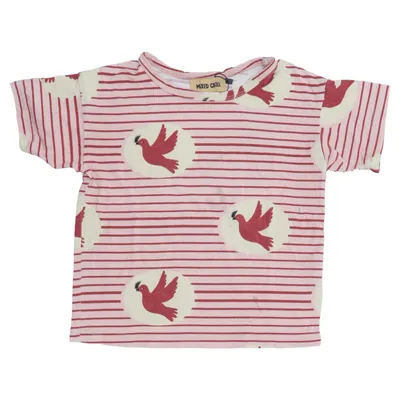 T-shirt (Pink, Rød, Flerfarvet) fra Mixed Grill Bambus, Elastan