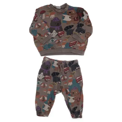 Mjukisset (Brun, Flerfärgad) från H&M Baby Bomull