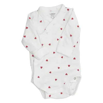 Body (Vit, Röd) från Lindex Newborn Bomull, Elastan