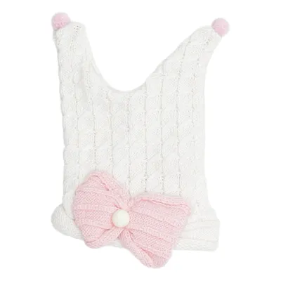 Chapeau (Blanc, Rose) de Nancy Laine de mouton