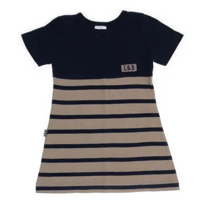 Klänning (Blå, Beige) från Lingon & Blåbär Bomull