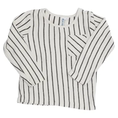Langærmet t-shirt (Hvid, Sort) fra Rikiki Bomuld