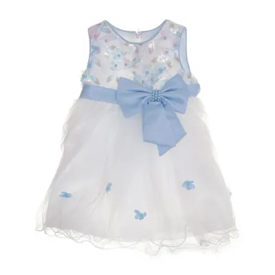 Flower girl dress (White, Blue) from Pretty Baby