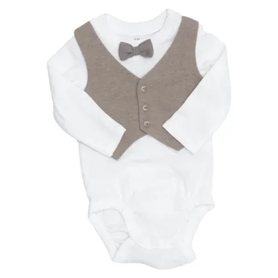 Romper (Wit, Bruin) van H&M Katoen, Elastaan