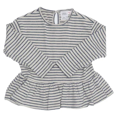 Klänning (Blå, Beige) från Zara Elastan, Polyester, Viskos