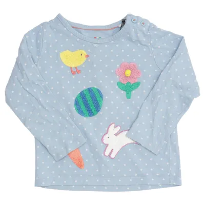 T-shirt à manches longues (Bleu, Multicolore) de Mini Boden Coton