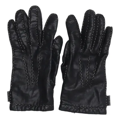 Leather gloves (Black) from Gaucho Leather, Wool