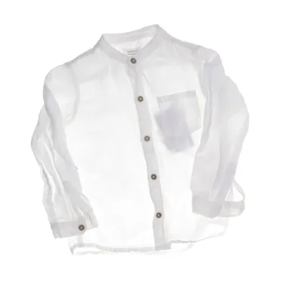 Shirt (Wit) van Newbie by KappAhl Katoen, Linnen