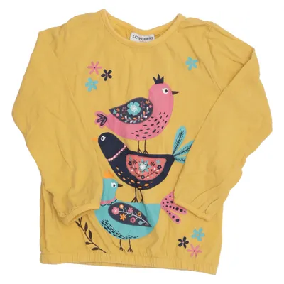 T-shirt à manches longues (Jaune, Multicolore) de LC Waikiki Girls Coton