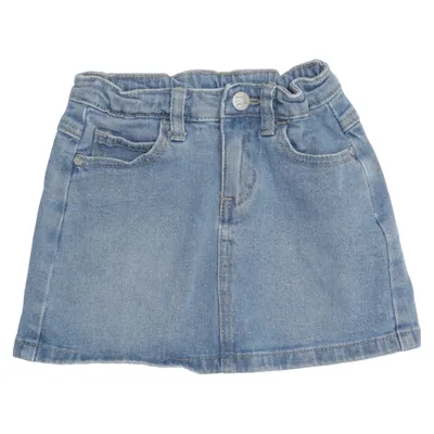 Jeansnederdel (Blå) fra Uniq Mini Bomuld, Elastan, Polyester