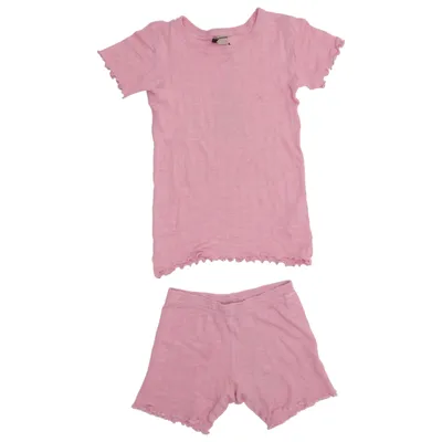 Sæt (Pink) fra Dilling Merinould, Silke