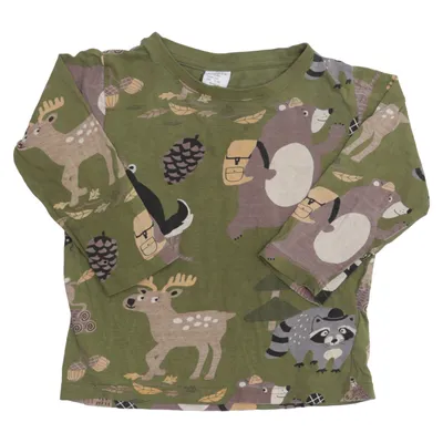 Långärmad t-shirt (Grön, Flerfärgad) från Lindex Kids Bomull