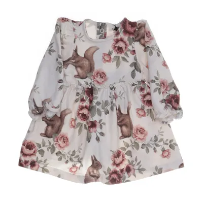 Dress (Beige, Multicolored) from Newbie by KappAhl Cotton, Elastane