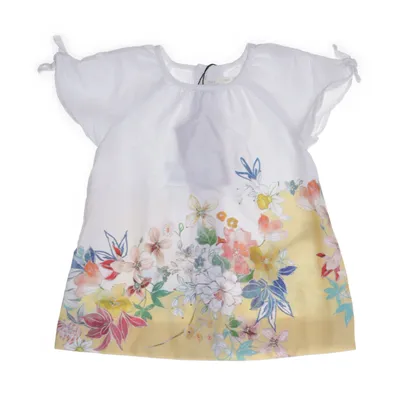 Klänning (Vit, Flerfärgad) från Zara BabyGirl Bomull, Elastan