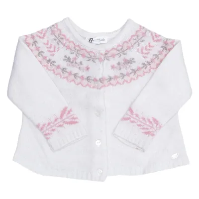 Cardigan (Wit, Roze) van Tartine et Chocolat Kasjmier, Polyamide, Wol