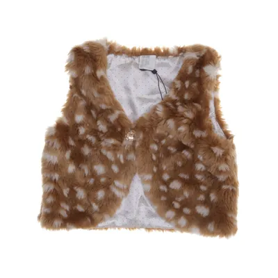Bont gilet (Bruin, Wit) van H&M Bont, Polyester, Acryl