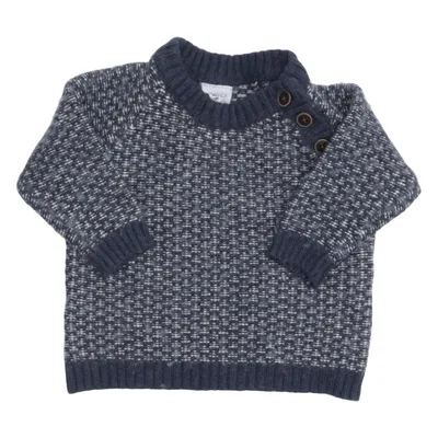 Sweater (Blå, Hvid) fra Lindex Baby Bomuld, Polyamid, Viscose, Uld
