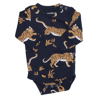 Romper (Blauw, Geel) van The Striped Cat Elastaan, Organisch katoen