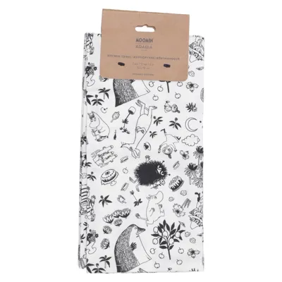 Kitchen towel (White, Black) from Moomin by Arabia Cotton