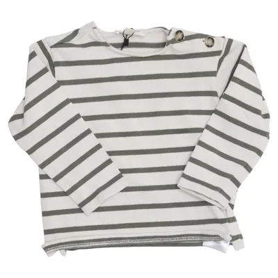 Langærmet t-shirt (Hvid, Grøn) fra Petit Sézane Bomuld