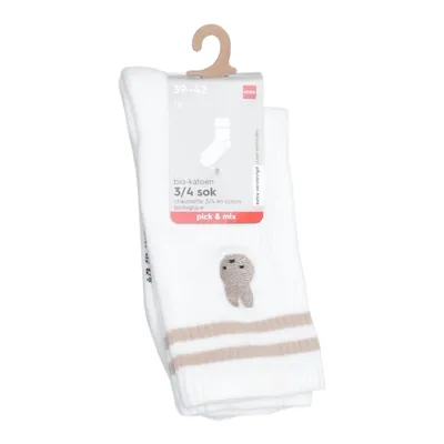 Strumpor (Vit, Beige) från Hema Elastan, Ekologisk bomull, Polyamid