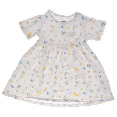 Klänning (Vit, Flerfärgad) från ICA I Love Eco Elastan, Ekologisk bomull