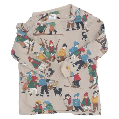 Långärmad t-shirt (Beige, Flerfärgad) från Polarn O. Pyret Elastan, Ekologisk bomull