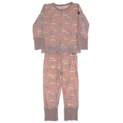 Pyjamas (Rosa, Flerfärgad) från Polarn O. Pyret Elastan, Ekologisk bomull