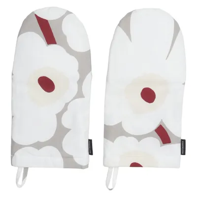 Oven mitts (White, Gray, Red) from Marimekko Cotton, Polyester