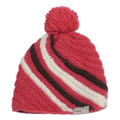 Bobble hat (Pink, White, Brown) from SOS Acrylic, Wool