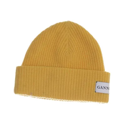 Beanie (Yellow) from Ganni Polyamide, Wool