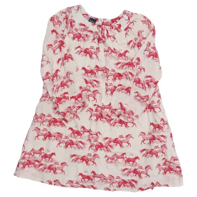 Dress (Beige, Red) from BabyGap Cotton