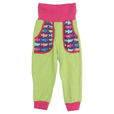 Bukser (Grøn, Pink, Flerfarvet) fra Babauba Bomuld, Elastan