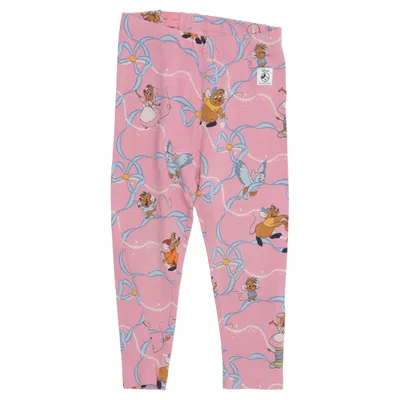 Leggings (Roze, Meerkleurig) van Disney x Polarn O. Pyret Elastaan, Organisch katoen
