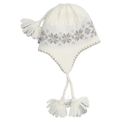 Trapper hat (White, Gray) from Akaz Acrylic, Polyester, Wool