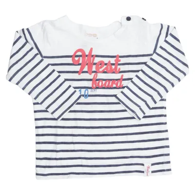 T-shirt à manches longues (Blanc, Bleu) de Lindex Baby Coton