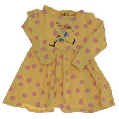 Klänning (Gul, Rosa, Flerfärgad) från Pippi Långstrump Bomull, Elastan