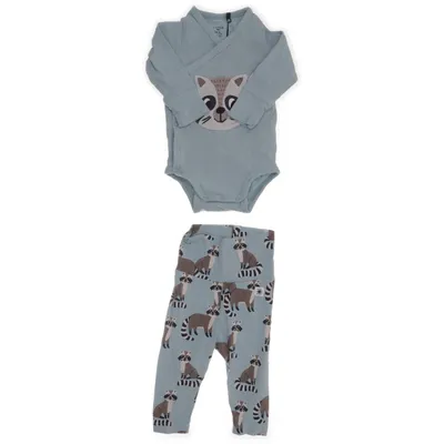 Set (Blå, Brun, Vit) från Lindex Baby Bomull, Elastan