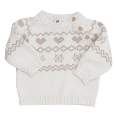 Sweater (White, Beige) from Kik Kid Acrylic, Cotton