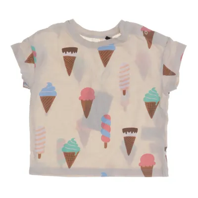 T-shirt (Beige, Flerfärgad) från Lindex Baby Bomull, Elastan