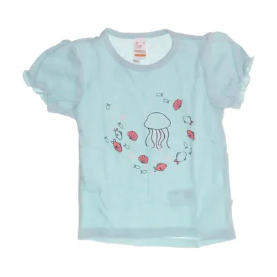 T-shirt (Turquoise, Multicolored) from Pusblu Cotton