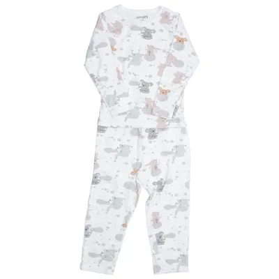 Pyjama (Weiß, Braun, Grau) von Juniors Baumwolle
